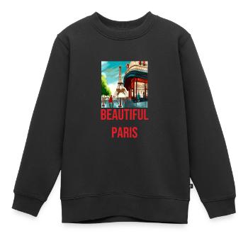 Gift idea for Parisian home cooks - Kids Premium Organic Sweatshirt - black - Front - AI Model Kid Female (0cm)