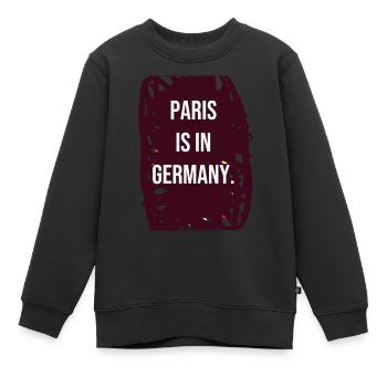 Paris is located in Germany - Kids Premium Organic Sweatshirt - black - Front - AI Model Kid Female (0cm)