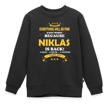 Everything will be fine Niklas Is back - Kinder Premium Organic Sweatshirt - Schwarz - Vorne - AI Model Kid Female (0cm)