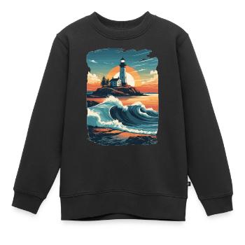 Leuchtturm - Kinder Premium Organic Sweatshirt - Schwarz - Vorne - AI Model Kid Female (0cm)