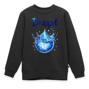 Wassertropfen - Kinder Premium Organic Sweatshirt - Schwarz - Vorne - AI Model Kid Female (0cm)