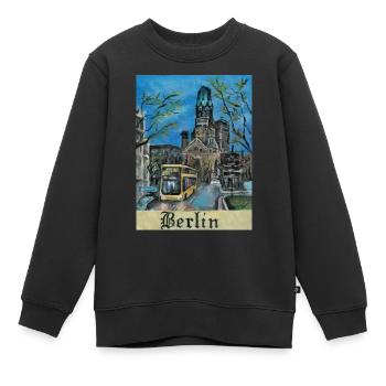 KaiserWilhelmKirche - Kinder Premium Organic Sweatshirt - Schwarz - Vorne - AI Model Kid Female (0cm)