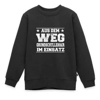 Aus dem Weg Grundschullehrer im Einsatz Design - Kinder Premium Organic Sweatshirt - Schwarz - Vorne - AI Model Kid Female (0cm)