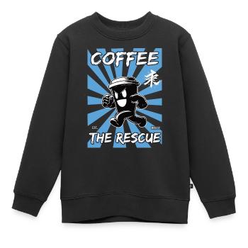 kaffee die rettung - Kinder Premium Organic Sweatshirt - Schwarz - Vorne - AI Model Kid Female (0cm)