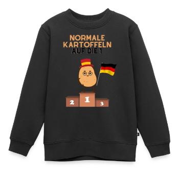Normale Kartoffeln auf die Eins 1 - Kinder Premium Organic Sweatshirt - Schwarz - Vorne - AI Model Kid Female (0cm)