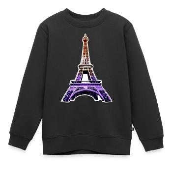 Eiffelturm #10 - Kinder Premium Organic Sweatshirt - Schwarz - Vorne - AI Model Kid Female (0cm)