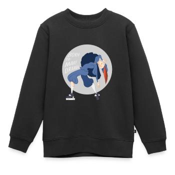 Né pour faire du drame - Sweat Premium enfant bio - noir - Devant - AI Model Kid Female (0cm)