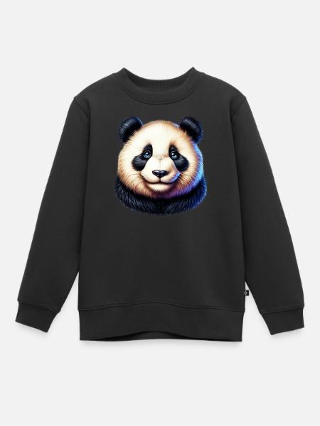 Panda - Kinder Premium Organic Sweatshirt - Schwarz