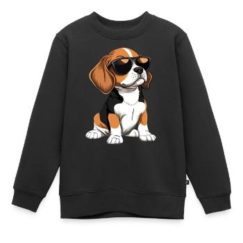 Lustiger Beagle Hund - Kinder Premium Organic Sweatshirt - Schwarz - Vorne - AI Model Kid Female (0cm)