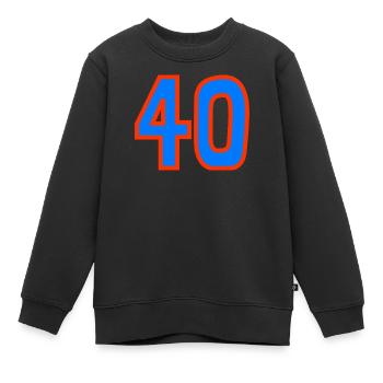 40. 40 ANS. 40e ANNIVERSAIRE. ANNIVERSAIRE 40 ANS. - Sweat Premium enfant bio - noir - Devant - AI Model Kid Female (0cm)