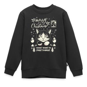 Frohe Weihnachten, ich will heute Abend nicht streiten - Kinder Premium Organic Sweatshirt - Schwarz - Vorne - AI Model Kid Female (0cm)