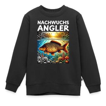Jeunes pêcheurs - Carpe - Sweat Premium enfant bio - noir - Devant - AI Model Kid Female (0cm)