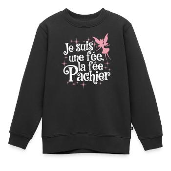 Ich bin eine Fee, die Fee Pachier - Kinder Premium Organic Sweatshirt - Schwarz - Vorne - AI Model Kid Female (0cm)