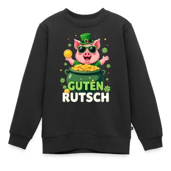 Réveillon du Nouvel An - Cochon chanceux Nouvel An - Sweat Premium enfant bio - noir - Devant - AI Model Kid Female (0cm)