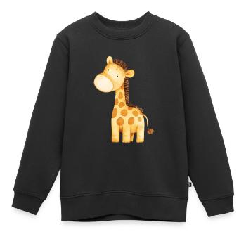 Giraffe Illustration Watercolour - Kinder Premium Organic Sweatshirt - Schwarz - Vorne - AI Model Kid Female (0cm)