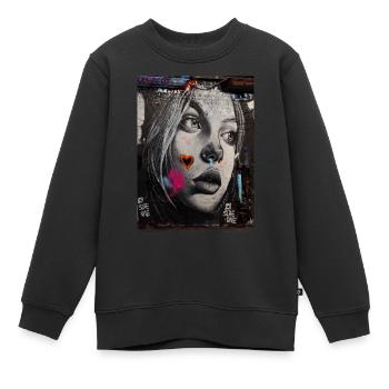 Urban Art - Kinder Premium Organic Sweatshirt - Schwarz - Vorne - AI Model Kid Female (0cm)