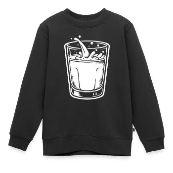 Glass of Me, un design cool pour le buveur de lait - Sweat Premium enfant bio - noir - Devant - AI Model Kid Female (0cm)