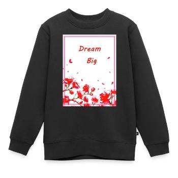 Mysteriöse Rosen erzählen von einem gehegten Traum. - Kinder Premium Organic Sweatshirt - Schwarz - Vorne - AI Model Kid Female (0cm)