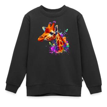 Giraffe - Kinder Premium Organic Sweatshirt - Schwarz - Vorne - AI Model Kid Female (0cm)