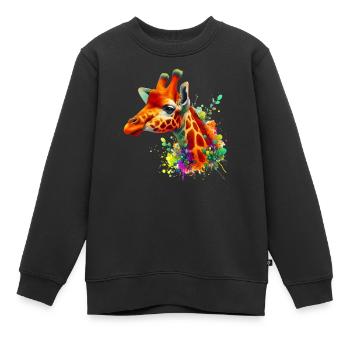 Giraffe - Kinder Premium Organic Sweatshirt - Schwarz - Vorne - AI Model Kid Female (0cm)