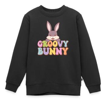 Groovy Bunny - Kinder Premium Organic Sweatshirt - Schwarz - Vorne - AI Model Kid Female (0cm)
