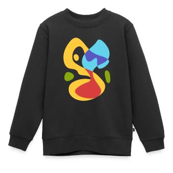 Sommer Meer Melodie - Vintage Kühn Abstrakt - Kinder Premium Organic Sweatshirt - Schwarz - Vorne - AI Model Kid Female (0cm)