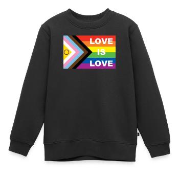 LOVE IS LOVE - Kinder Premium Organic Sweatshirt - Schwarz - Vorne - AI Model Kid Female (0cm)