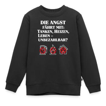 Die Angst fährt mit - Kinder Premium Organic Sweatshirt - Schwarz - Vorne - AI Model Kid Female (0cm)