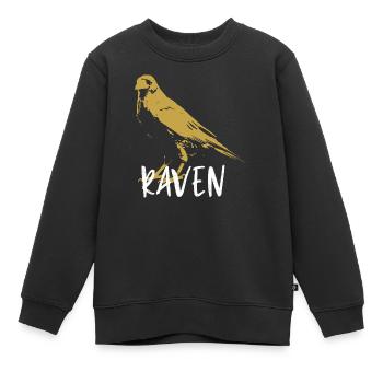 Renaissance-Totemkrähenillustration - Kinder Premium Organic Sweatshirt - Schwarz - Vorne - AI Model Kid Female (0cm)