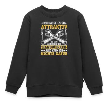 Ich hasse es so attraktiv zu sein – Handwerker  - Kinder Premium Organic Sweatshirt - Schwarz - Vorne - AI Model Kid Female (0cm)