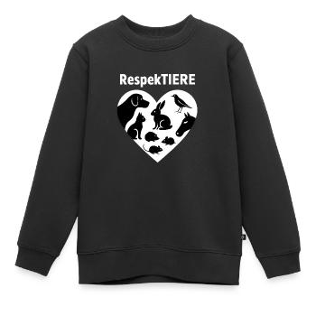 RespektTiere Herzsilhouette - Kinder Premium Organic Sweatshirt - Schwarz - Vorne - AI Model Kid Female (0cm)