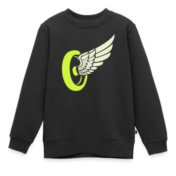 Aile de roue - Sweat Premium enfant bio - noir - Devant - AI Model Kid Female (0cm)
