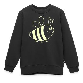 Lächelnde Bienchen Muster - Kinder Premium Organic Sweatshirt - Schwarz - Vorne - AI Model Kid Female (0cm)