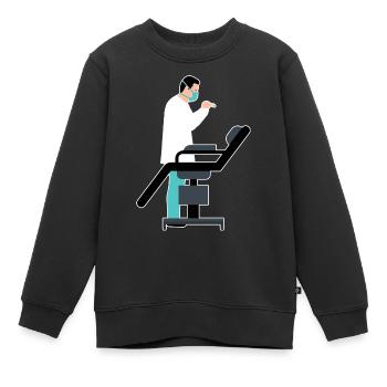 Zahnarzt Behandlung Comic Cartoon - Kinder Premium Organic Sweatshirt - Schwarz - Vorne - AI Model Kid Female (0cm)