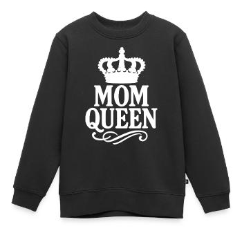 Mom Queen – Vintage Crown Statement Design - Sweat Premium enfant bio - noir - Devant - AI Model Kid Female (0cm)