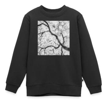 Monochrome Baumzweige Grafik - Kinder Premium Organic Sweatshirt - Schwarz - Vorne - AI Model Kid Female (0cm)