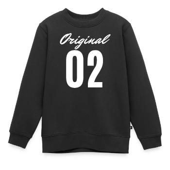 Logo original de la police 02 - Sweat Premium enfant bio - noir - Devant - AI Model Kid Female (0cm)