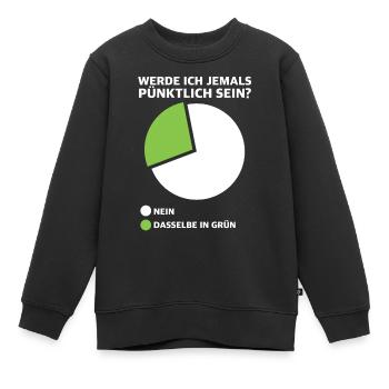 Werde ich pünktlich sein? Diagramm - Kinder Premium Organic Sweatshirt - Schwarz - Vorne - AI Model Kid Female (0cm)
