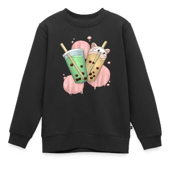 Bubble Tea 2 - Kinder Premium Organic Sweatshirt - Schwarz - Vorne - AI Model Kid Female (0cm)