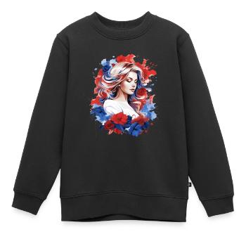 T-Shirt Frankreich - Kinder Premium Organic Sweatshirt - Schwarz - Vorne - AI Model Kid Female (0cm)