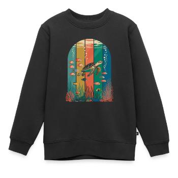 Wasserschildkröte Meeresbewohner Schildkröte - Kinder Premium Organic Sweatshirt - Schwarz - Vorne - AI Model Kid Female (0cm)