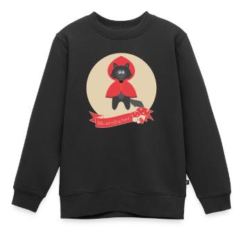 loup chaperon rouge - Sweat Premium enfant bio - noir - Devant - AI Model Kid Female (0cm)