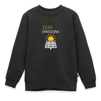 Soleil solaire zéro émission - Sweat Premium enfant bio - noir - Devant - AI Model Kid Female (0cm)