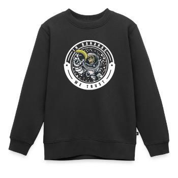 Affe Schimpanse Affen Menschenaffen Banane äffchen - Kinder Premium Organic Sweatshirt - Schwarz - Vorne - AI Model Kid Female (0cm)