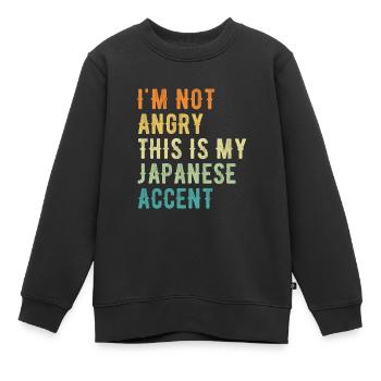 Je ne suis pas méchant, mon accent japonais - Sweat Premium enfant bio - noir - Devant - AI Model Kid Female (0cm)