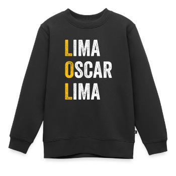 Computer-Chat Lima Oscar Lima - LOL - Kinder Premium Organic Sweatshirt - Schwarz - Vorne - AI Model Kid Female (0cm)
