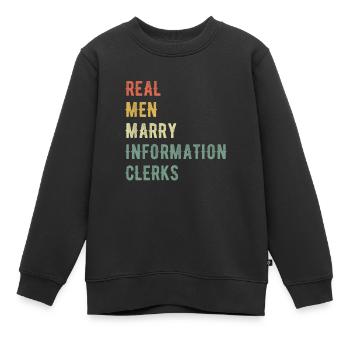 De vrais hommes épousent des travailleurs de l’information - Sweat Premium enfant bio - noir - Devant - AI Model Kid Female (0cm)