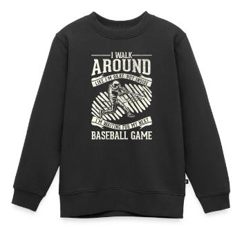 Ich Gehe Gut Herum - Baseball - Kinder Premium Organic Sweatshirt - Schwarz - Vorne - AI Model Kid Female (0cm)
