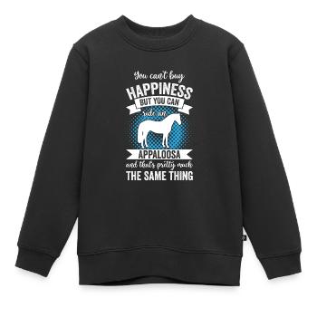 Reiten - Appaloosa -Pferd - Kinder Premium Organic Sweatshirt - Schwarz - Vorne - AI Model Kid Female (0cm)