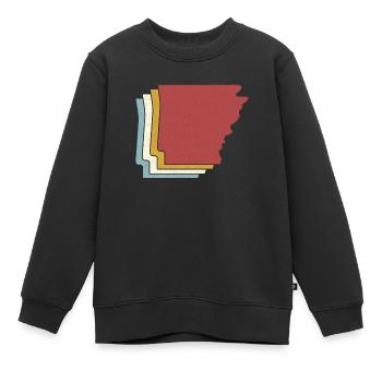 US-Bundesstaat - Vintage Karte Arkansas - Kinder Premium Organic Sweatshirt - Schwarz - Vorne - AI Model Kid Female (0cm)